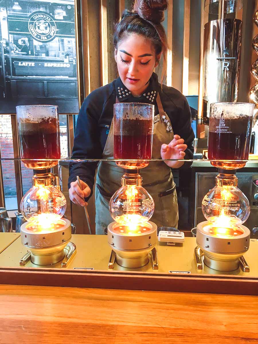 Starbucks Siphoned Coffee Experience Bar barista
